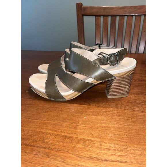 Dansko Ashlee Brown Leather Sandal Block Heel Slingback 40 US 9 - Picture 6 of 6